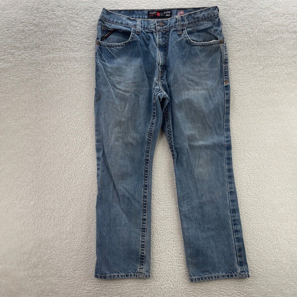 Ariat Jeans Mens 38x32 Blue FR M4 Relaxed Bootcut Flame Resistant Workwear
